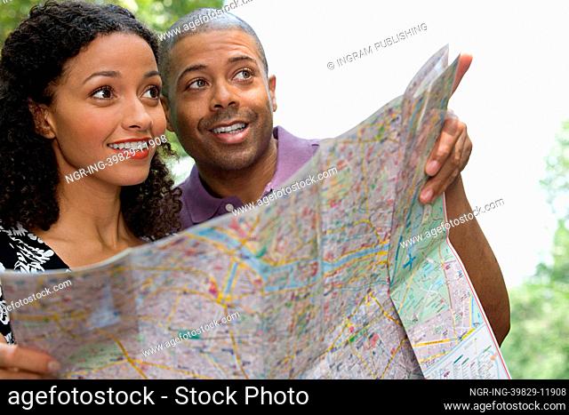 Couple with a map