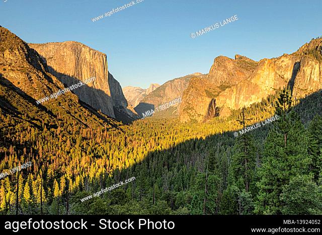 Tunnel View, Yosemite Valley with El Capitan, and Half Dome, Yosemite National Park, California, United States, USA