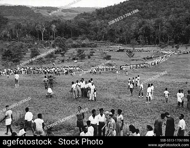 After the demonstration in front of the Governor's House the Papuans went through Hollandia. January 19, 1955