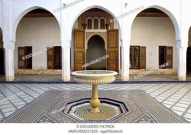 Morocco, Marrakesh, imperial city, medina listed as World Heritage by UNESCO, Bahia Palace