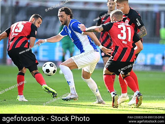 20 August 2023, Hesse, Frankfurt/Main: Soccer: Bundesliga, Eintracht Frankfurt - SV Darmstadt 98, Matchday 1, at Deutsche Bank Park