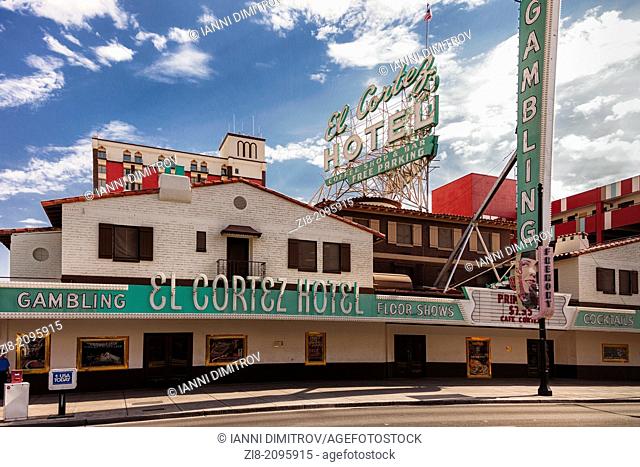 The historic El Cortez Hotel and Casino on Fremont street in Downtown Las Vegas, Nevada, USA