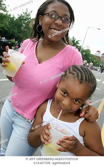 Juneteenth Celebration, Kelly Ingram Park, Black cousins, lemonades. Birmingham, Alabama. USA