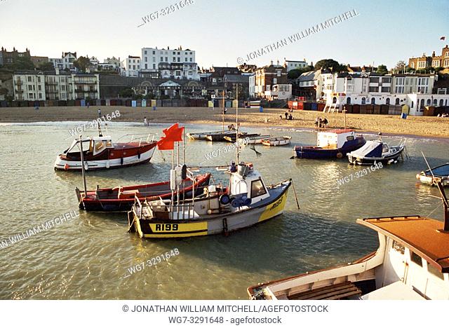 UK Broadstairs -- 09/2002 -- Boats moored in the harbour at Broadstairs Kent UK -- Picture © Atlas Photo Archive/Jonathan Mitchell