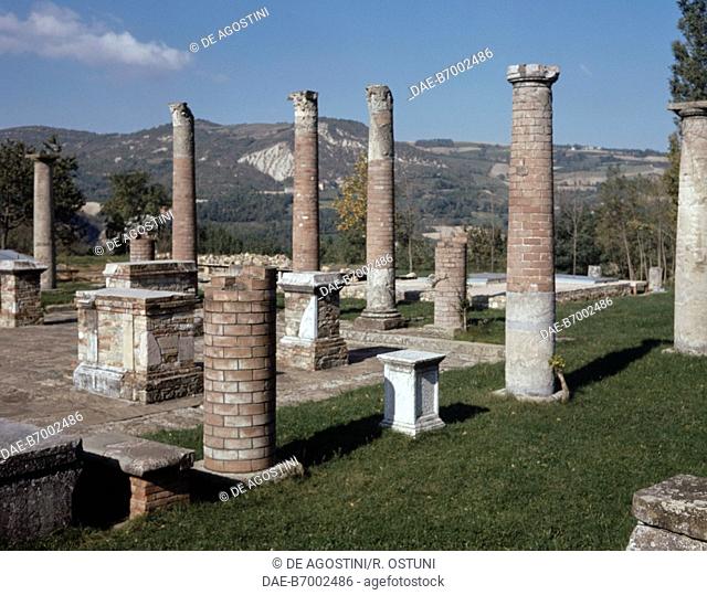 Ruins of the Roman Forum, Veleia, Lugagnano Val d'Arda, Emilia-Romagna, Italy, Roman civilization, 1st century BC-3rd century AD