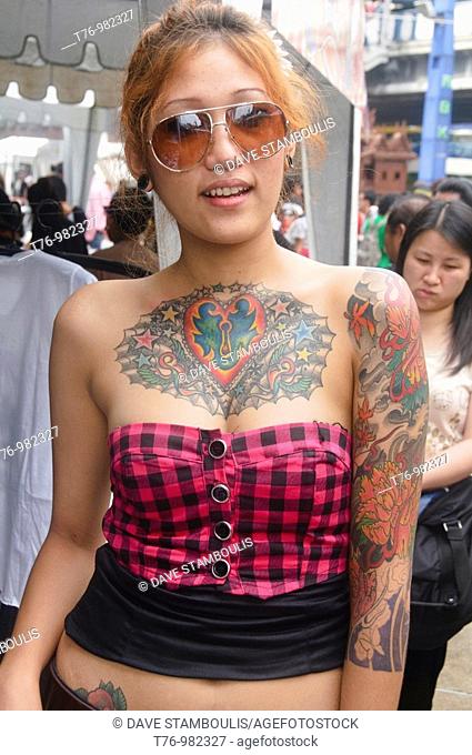 elaborate tattoo design at the Tattoo Festival in Bangkok Thailand