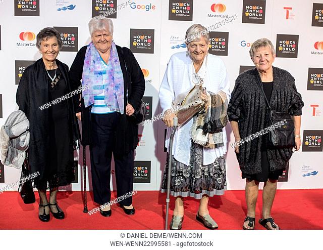 Women in the World Summit held at Cadogan Hall - Arrivals. Featuring: Eileen Pullen, Gwen Davis, Sheila Douglass, Vera Sime Where: London