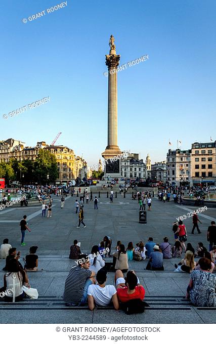 Nelson's Column and Trafalgar Square, London, England