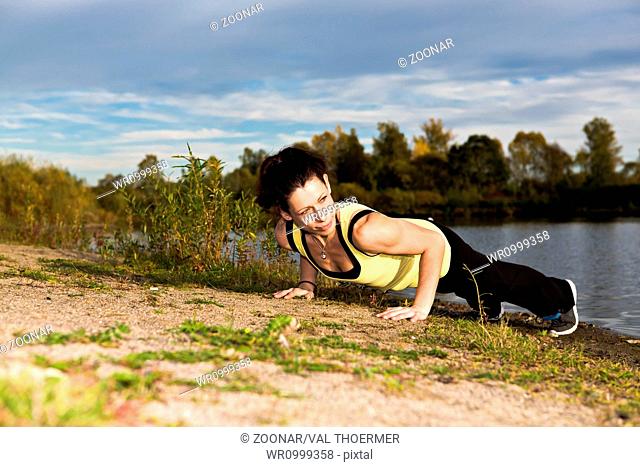 stretching woman