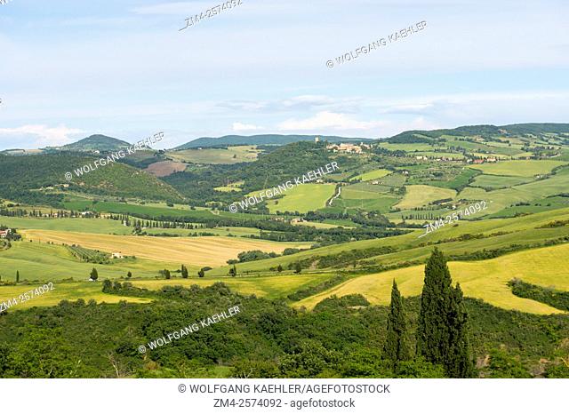 View of the Val d'Orcia near Pienza in Tuscany, Italy