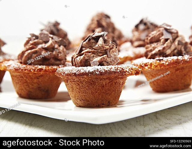 Cherry muffins with chocolate cream