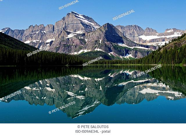 Lake Josephine, Mt. Gould, Allen Mountain, and Grinnell Point, Glacier National Park, Montana, USA