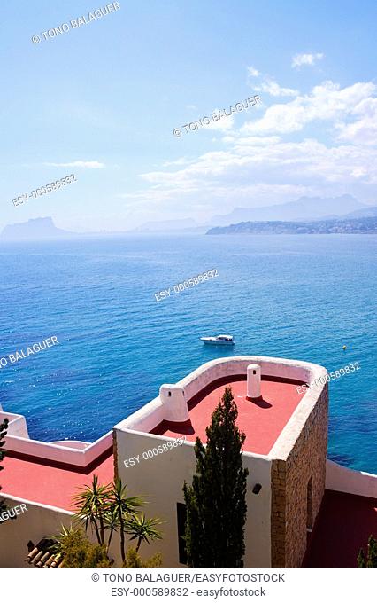 moraira architecture and mediterranean sea in alicante spain
