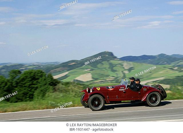 Alfa Romeo 6C 1500 GS, 1933, racing number 57, vintage car, car rally, Mille Miglia, 1000 Miglia, Loiano, Pianoro, Bologna, Italy, Europe