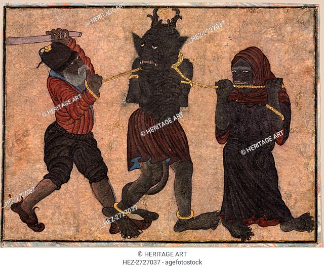 Demon in chains, c. 1453. Creator: Muhammad Siya Qalam (Iranian), style of