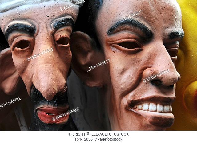 Masks of Osama Bin Laden and Barak Obama