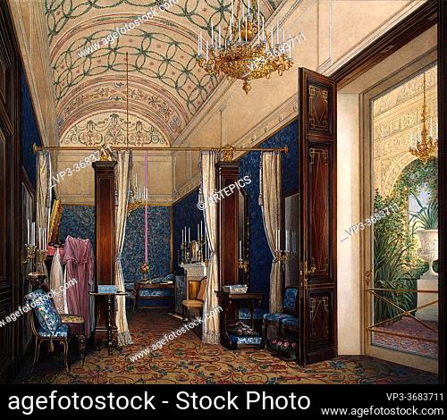 Hau Edward Petrovich - Interiors of the Winter Palace - the Dressing Room of Empress Alexandra Fyodorovna 1 - Russian School - 19th Century