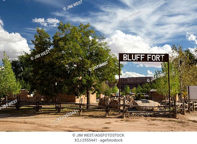 Bluff, Utah - The Bluff Fort Historic Site. Bluff Fort was settled in 1880 by Mormon pioneers after an arduous six-month wagon journey on the Hole-in-the-Rock...