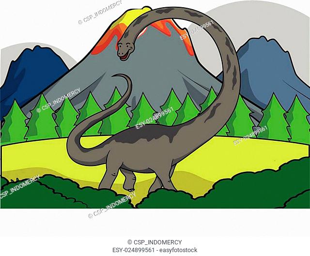 Diplodocus Prehistoric scene