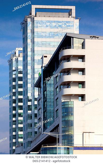 Chile, Los Lagos Region, Puerto Montt, buildings of the Mall Paseo Costanera