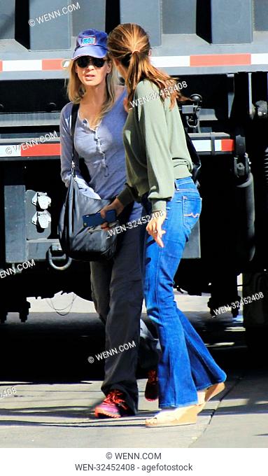 Renée Zellweger and Mark Maron arrive for their appearances on Jimmy Kimmel Live! Featuring: Renée Zellweger Where: Hollywood, California