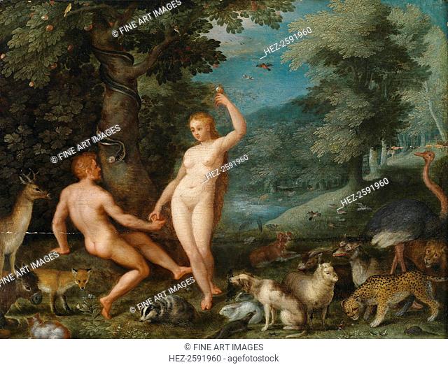Paradise Landscape with Eve Tempting Adam. From a private collection