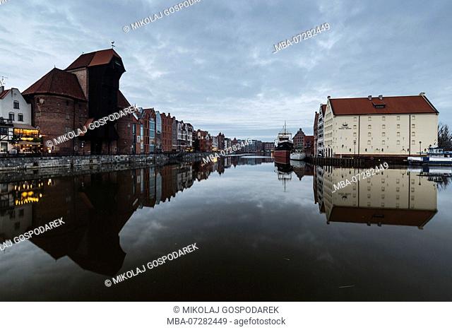 Europe, Poland, Pomerania, Gdansk/Danzig, Motlawa River, The medieval port crane Zuraw, Old Town