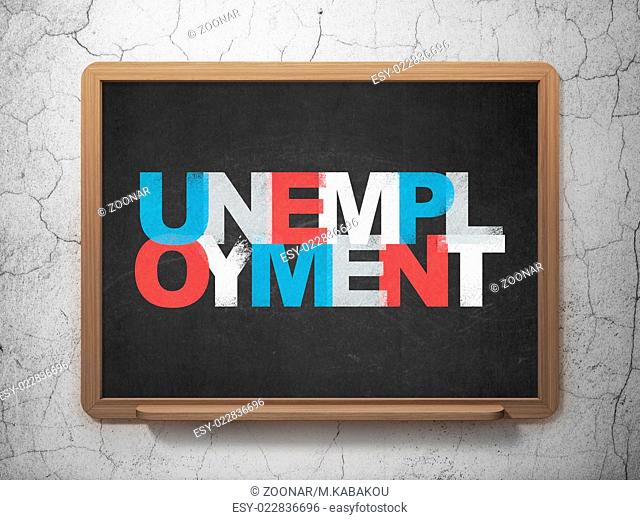 Business concept: Unemployment on School Board background