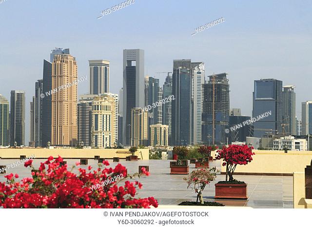 Doha Skyline as Seen from State Grand Mosque, Qatar