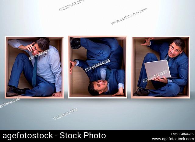 The employee working in tight space