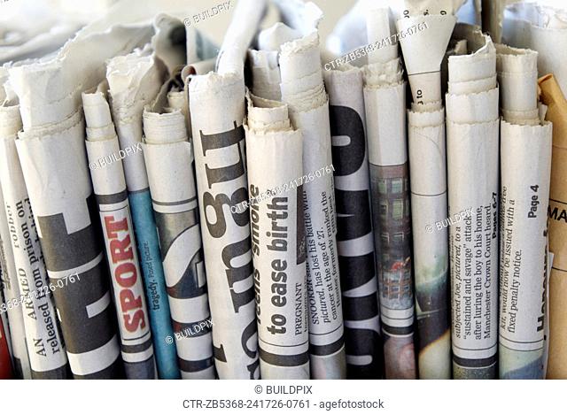 Newspapers ready for recycling