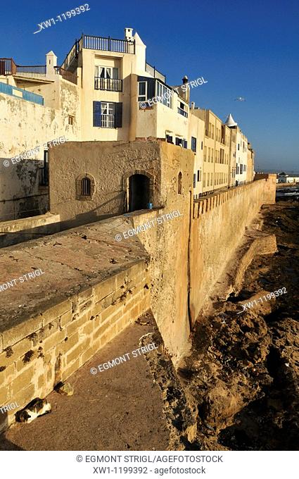 Sqala de la Kasbah, Seawall of oldtown Essaouira, Unesco World Heritage Site, Morocco, North Africa