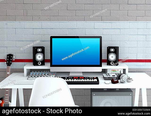 Home Recording Studio - Interior 3D Rendering