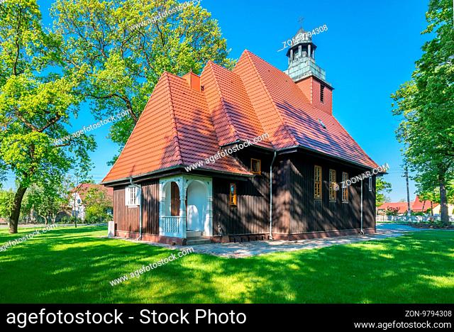 Norwegian wooden church in Krzesiny - Poznan; one of two Norwegian stave wooden churches (stavkirke) in Poland - founded in 1912
