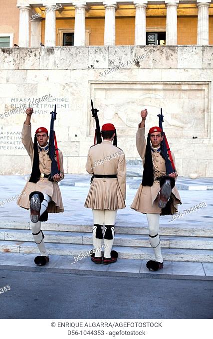 Guards (Evzones). Parade at Tomb of Unknown Warrior. Athens. Greece