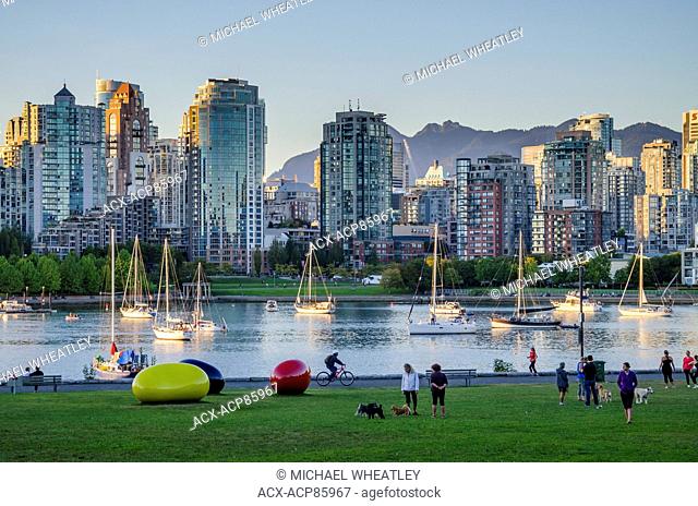 Jelly bean sculpture called Love your Beans, by Cosimo Cavallaro, Charleson Park, False Creek, Vancouver, British Columbia, Canada