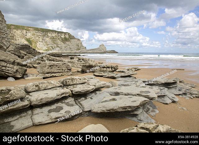 Cliffs at Langre Beach; Santander; Cantabria; Spain