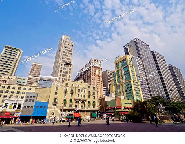 Brazil, State of Sao Paulo, City of Sao Paulo, View of the high rise building in the city center