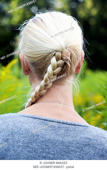 Close-up of womans braid
