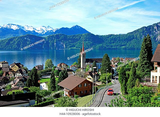 Switzerland, Canton Lucerne, Weggis, Lake Lucerne, Lake