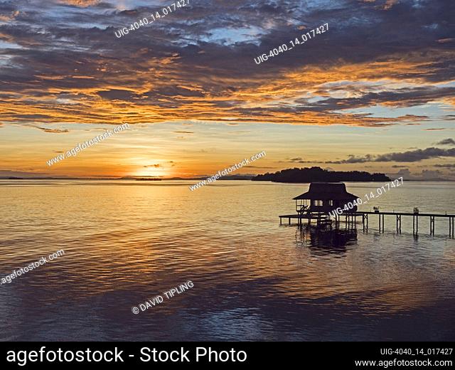 Dawn breaking over the island of Kolombangara, New Georgia Group, Solomon Islands South Pacific