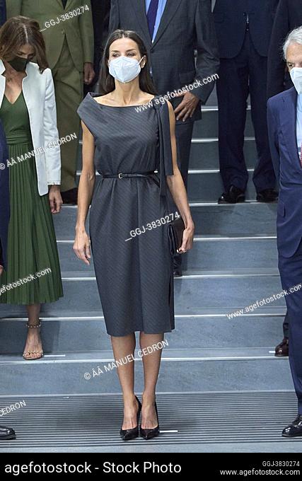 Queen Letizia of Spain attends Working meeting of the Board of Trustees of the Foundation for Help Against Drug Addiction at Mutua Madrilena Headquarters on...