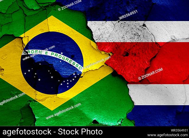 flags of Brazil and Costa Rica