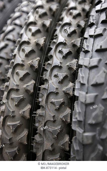 Bicycle tyres at a flea market