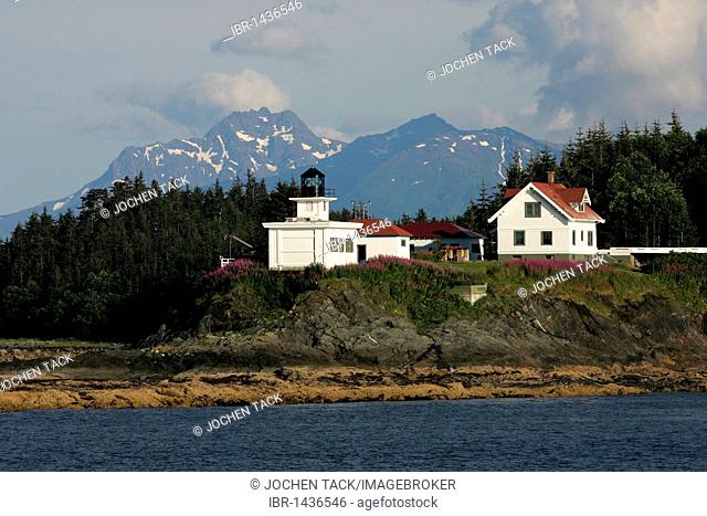 Point Retreat Lighthouse on Admiralty Island, Lynn Channel, Inside Passage, Alaska, USA