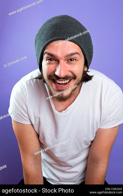 funny man portrait real people high definition color background