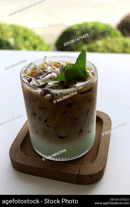A glass of iced coffee, stock photo