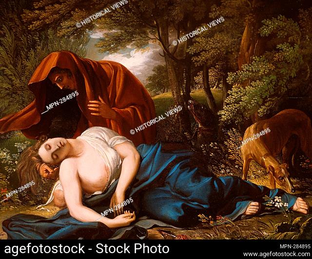 Author: Benjamin West. The Death of Procris - 1770, retouched 1803 - Benjamin West British, born in America, 1738-1820. Oil on panel. England