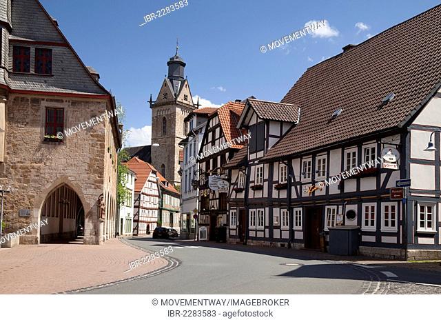 Historic Old Town with the Gothic parish church of St. Kilian, Korbach, Waldeck-Frankenberg district, Hesse, Germany, Europe, PublicGround
