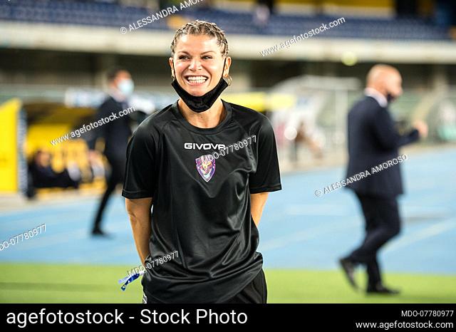 Italian singer Alessandra Amoroso at the Match of the Heart live from the Bentegodi Stadium in Verona with the challenges of the teams led by Alessandra Amoroso